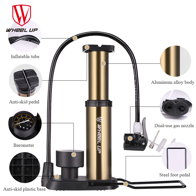 

Ultra Light Mountain Bike Mini Pump High Pressure Portable Foot Pump Electric Bicycle Barometer Pump Bike Pump
