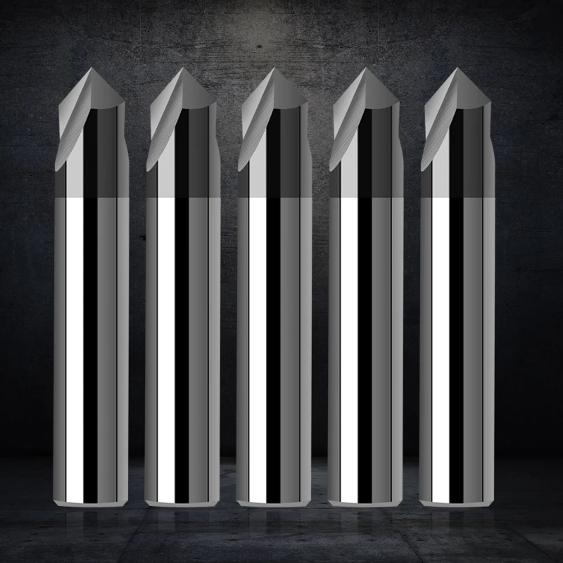 

VACK 1PCS Chamfering Milling Cutter Alloy Carbide Cnc Cutter Metal Mill 60 90 120 Degree Coated 3 Flute Chamfer Milling End Mill