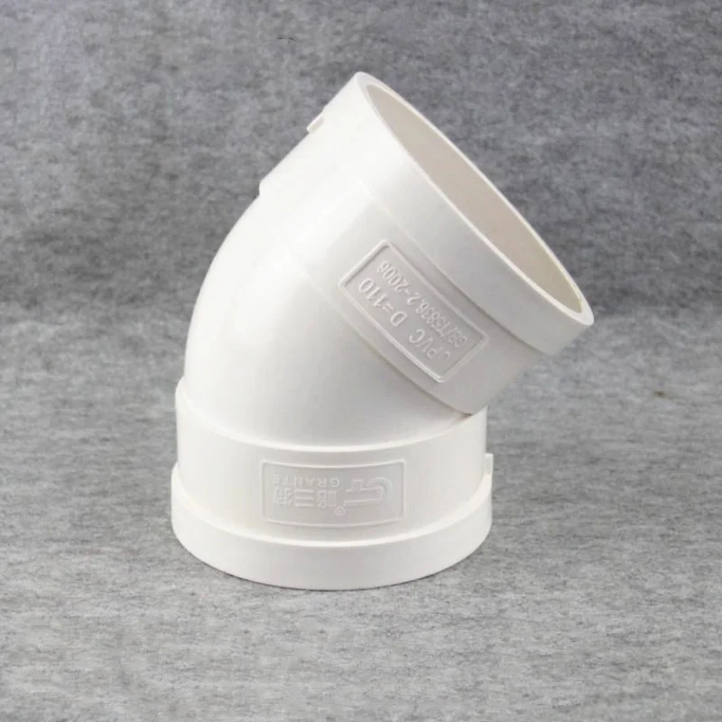 ПВХ белая сливная труба 45 градусов локоть внутренний диаметр 50 мм-200 мм фитинги