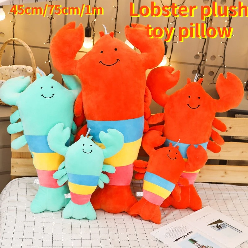 

2021 New Kawaii Cute Cartoon Lobster Doll Plush Toy Pillow Cartoon Cute Genshin Impack Birthday Gift For Friend Home Decoration