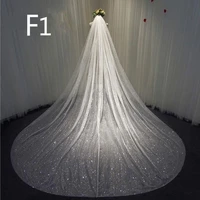 3m bride sequined long veils bridal veil with comb mantilla hair accessories wedding cathedral headwear