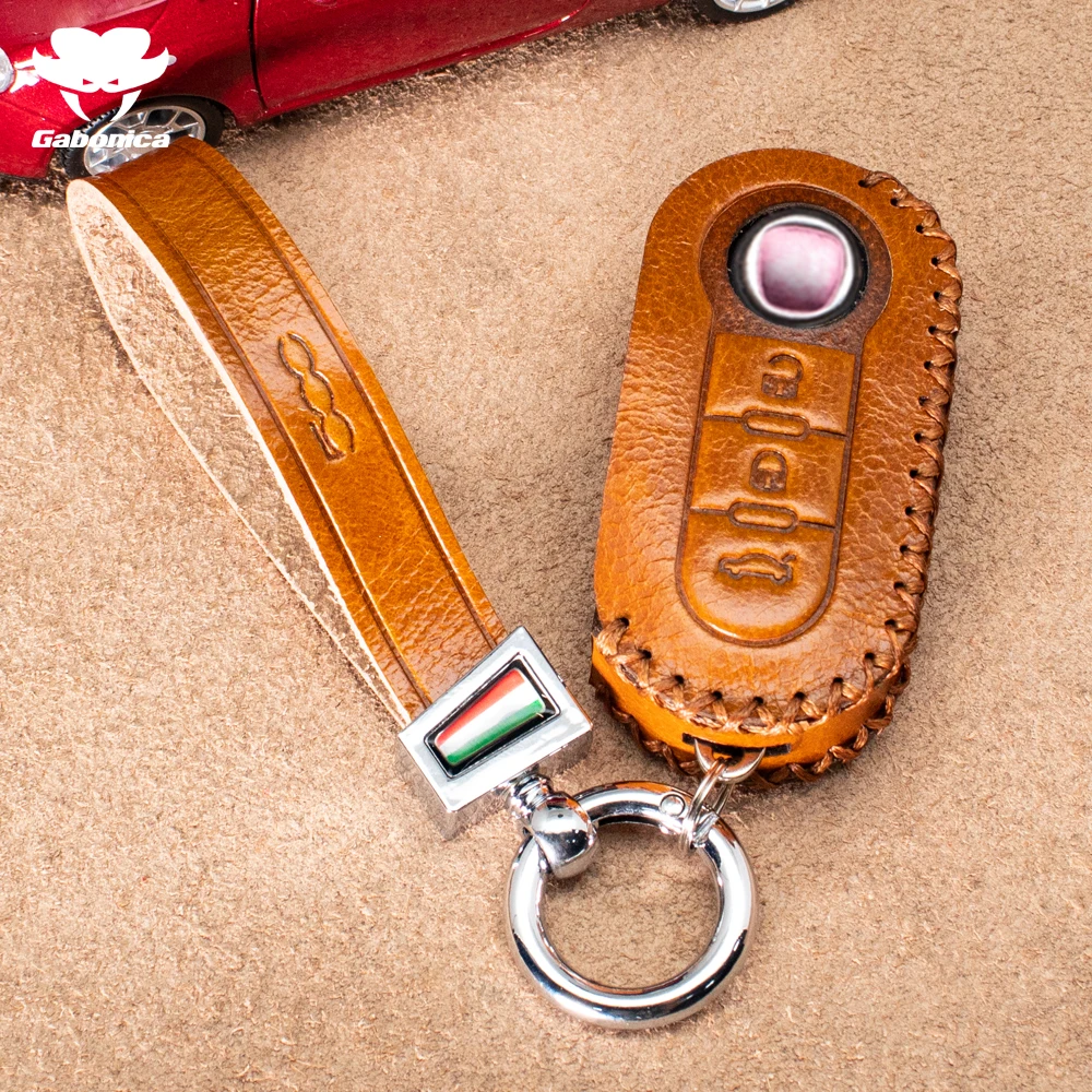 Чехол для автомобильного ключа из натуральной кожи с 3 кнопками защитный чехол