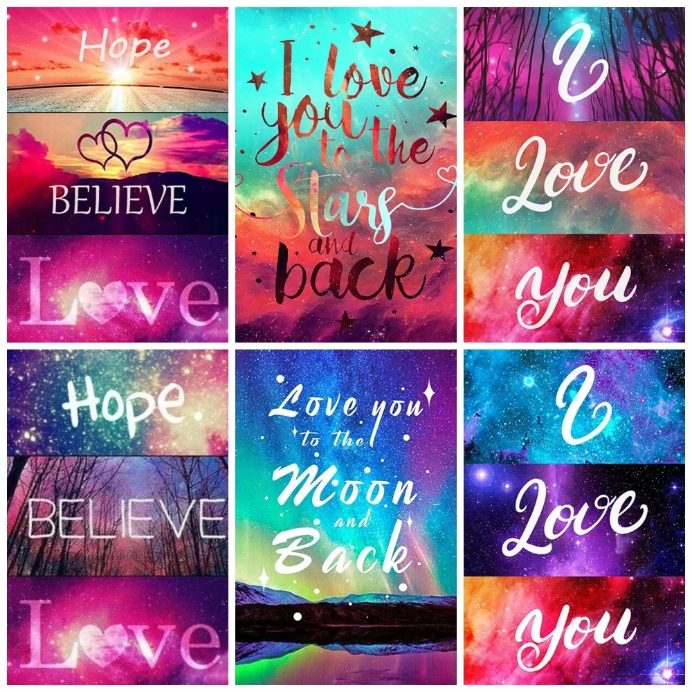 

Алмазная вышивка с надписью «любовь»