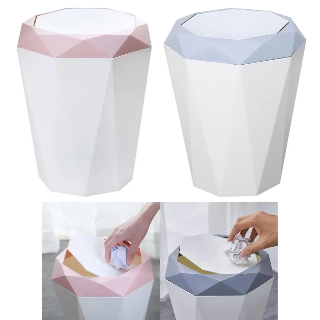

Innovative Diamond Shapes Trash Cans With Swing-top Lid Eco-Friendly Garbage Bin