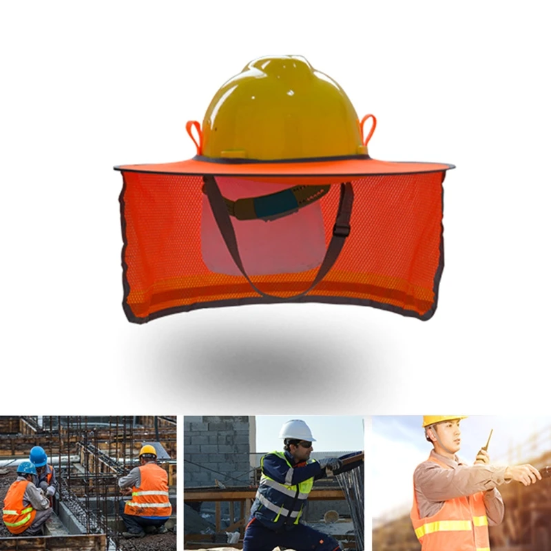 

2 Pack Sun Visor Hard Hat Sun Shield with Ventilation Holes Reflective Strip Full Brim Neck Shade for Building Worker