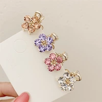 mini rhinestone no slip grips hair clips for women girls glitter teeth metal clamps flower hair accessories styling tools