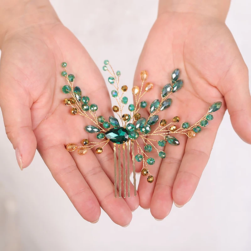 Богемные головные уборы зеленые заколки для волос ручной работы аксессуары