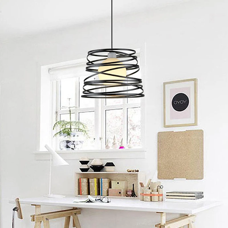 買取 Ledペンダントライトac 85-265vレストラン鉄ぶら下げランプキッチン照明器具コードライトクリスマスの装飾ホーム