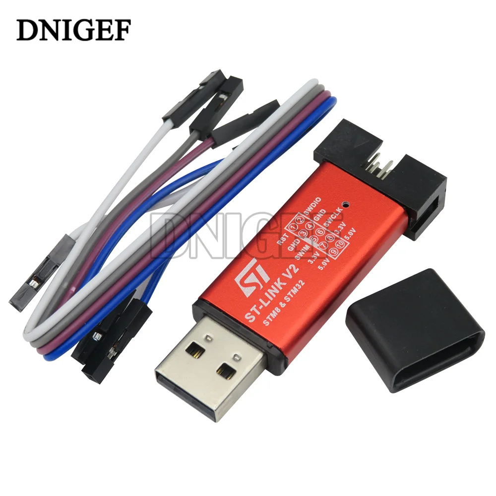 DNIGEF 1 шт. ST-LINK V2 Stlink ST-Link Mini STM8 STM32 симулятор загрузки программирования с крышкой |