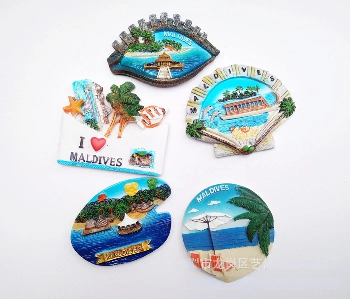 

Maldivian Seascape Island Resin Grade A Stereo Magnet Resin Refrigerator Home Decor