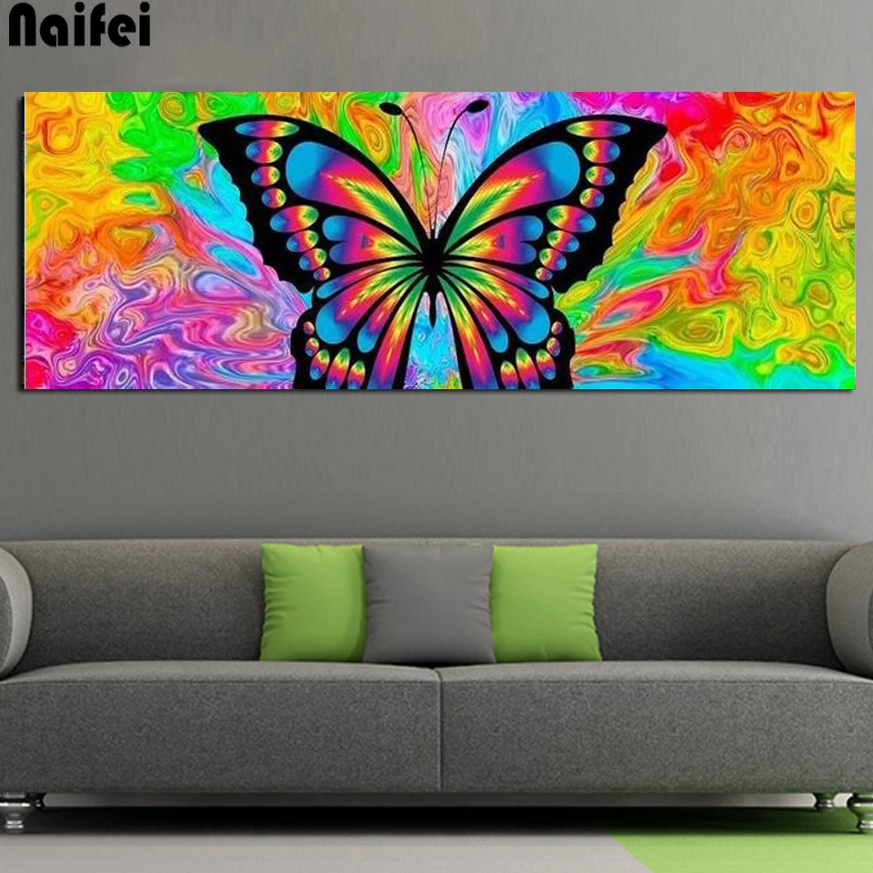 Алмазная вышивка цветная бабочка пейзаж полная дрель квадратная алмазная