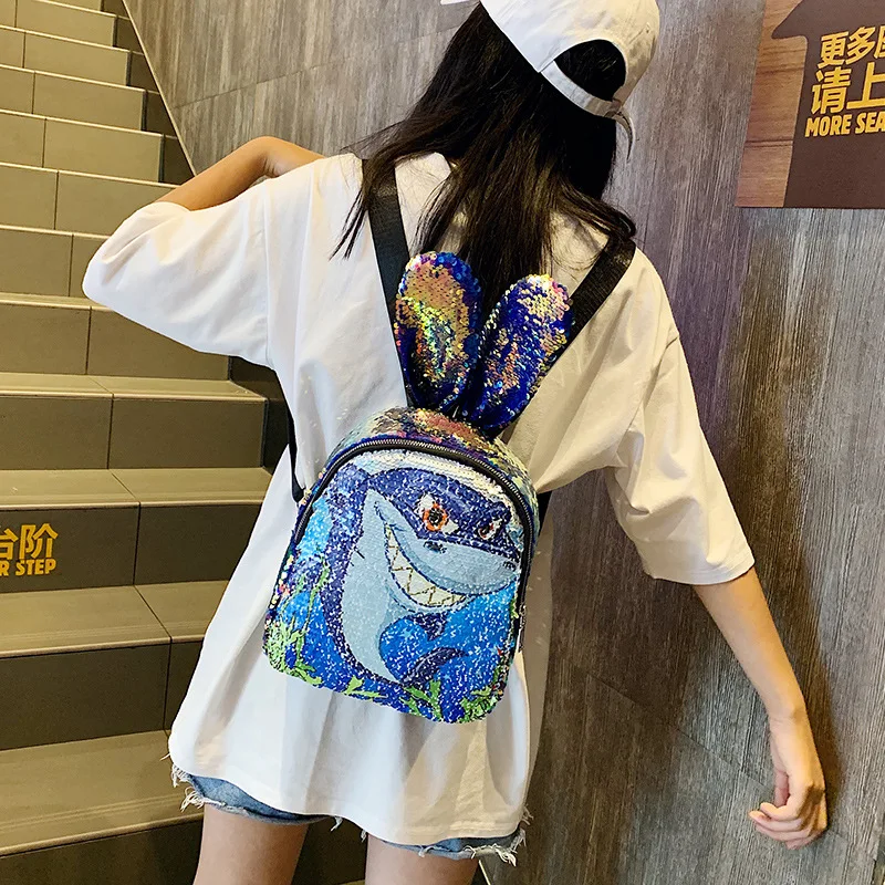 Variable color Sequins Unicorn Backpack girls holographic school bag shining student small backpack children's daypack Mochila