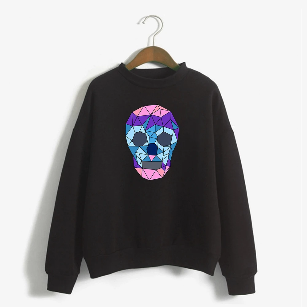 

New Harajuku Hooded Sweatshirt Retro crystal Skeleton Print Women Hoodies Autumn Winter Long Sleeve Sweatshirt Streetwear women
