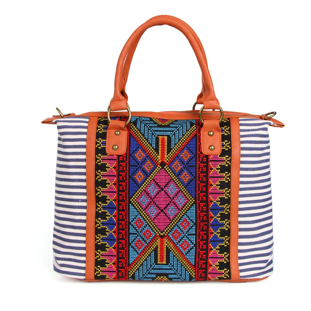 

Dropshipping Sample Personalized Aztec Boston Satchel Handbag Western Stitched Shoulder Purse Stitching Tote Bags DOMIL1873
