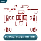 Красные наклейки из углеродного волокна для Dodge Charger 2011 2012 2013 2014 полный набор различных частей Аксессуары для салона автомобиля