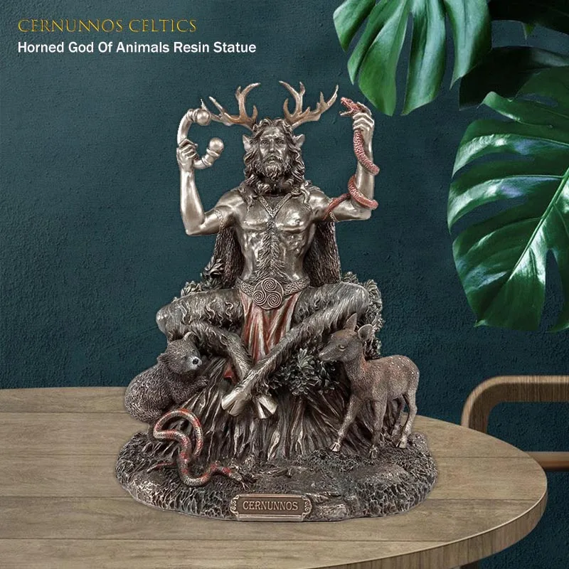 

Celtic Horned Animal God Statue Resin Handicraft Ornaments The God Of Animals Home Garden Decoration