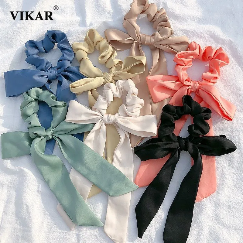 VIKAR новинка Женская Элегантная атласная резинка с бантом держатель для хвоста