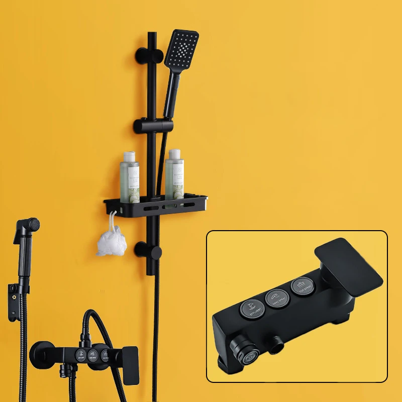 YCRAYS черный латунный смеситель для душа ванной комнаты дождевой ванны горячей и