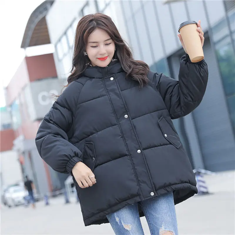 

2021 New Listing Cotton Jacket Winter Women Loose Oversized Parka Padded Coat Female Plus Size Cotton Coats Hooded Outer Wear