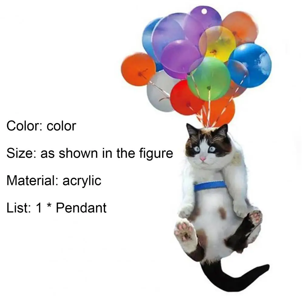 

Multi-Function Pendant Colorful Balloon Cat Durable Ornamental Acrylic Car Interior Hanging Unique Ornaments For Home And Window
