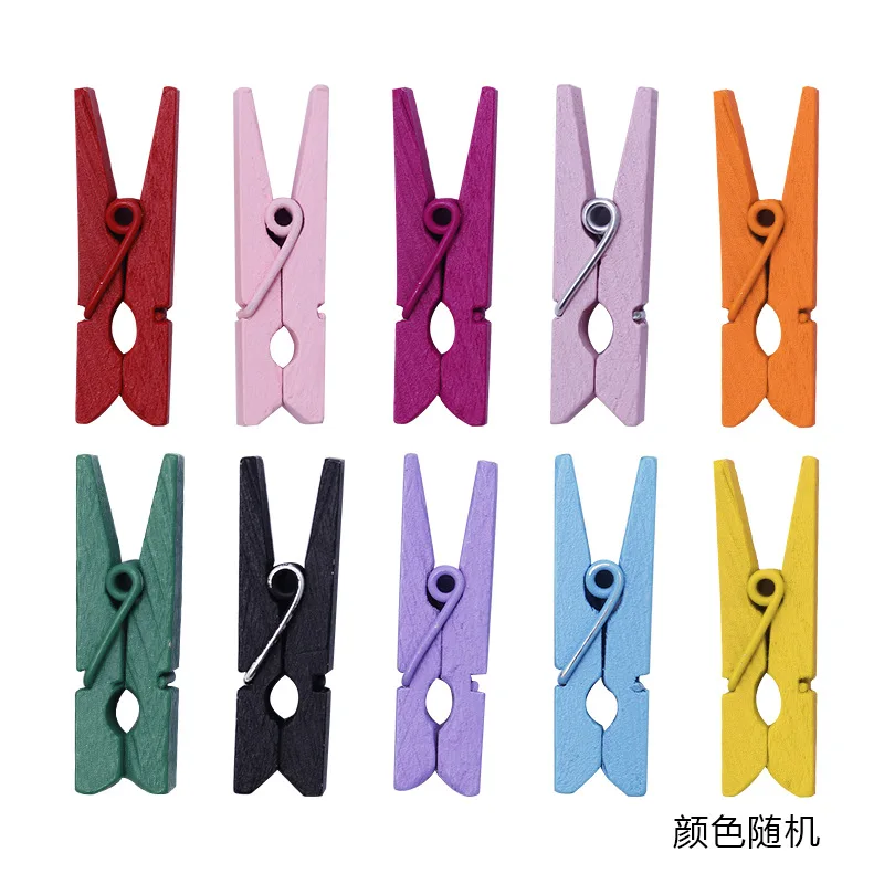 

10pcs Colorful Mini Wooden Clothes Pin Paper Craft Clips Scrapbook Clothespin Photo Paper Peg Event Party Decoration