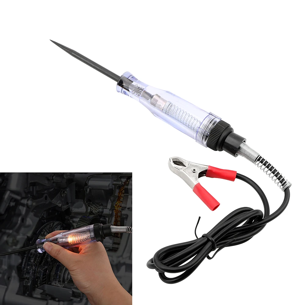

Universal DC 6V 12V 24V Voltage Test Pen With Clip Car Circuit Tester Pen Automotive Light Probe Pen Auto Diagnostic Test Tools