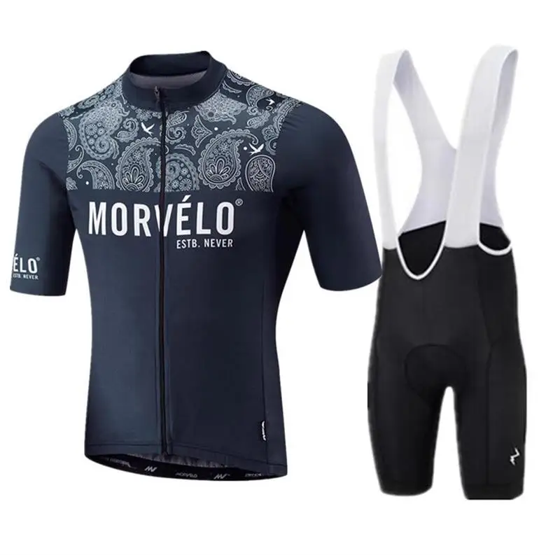 Morvelo дышащая летняя велосипедная майка с нагрудником и шортами, набор велосипедной спортивной одежды, одежда, рубашка, быстросохнущая гелевая Подушка 19d
