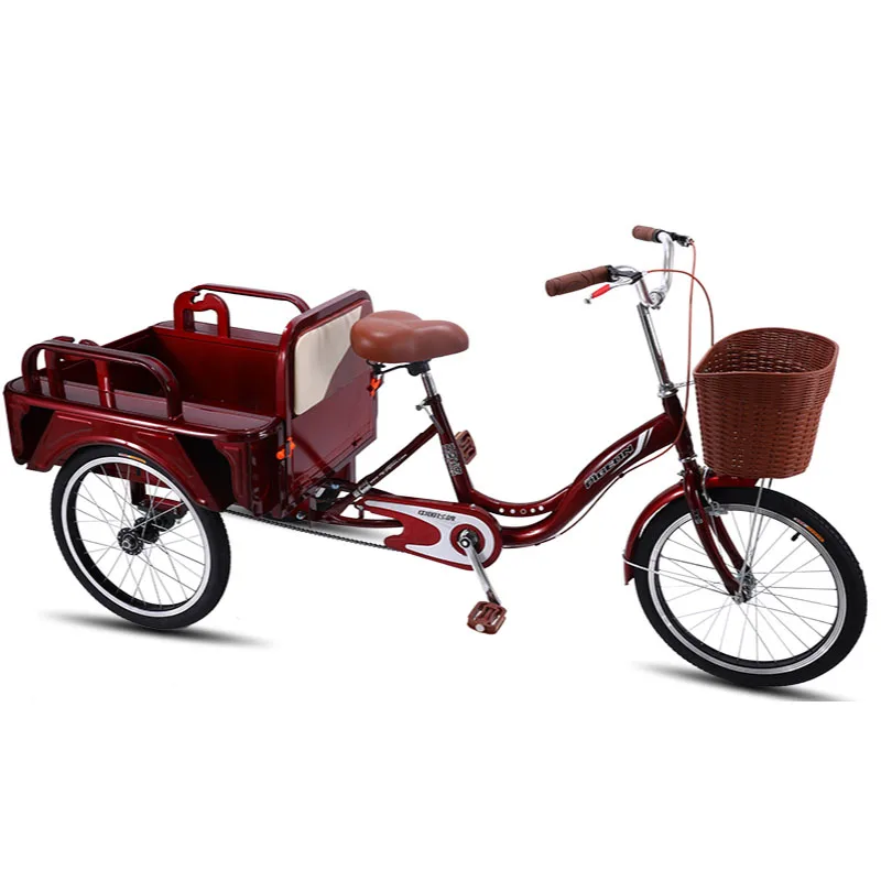 Трехколесный велосипед для людей среднего и пожилого возраста педаль груза