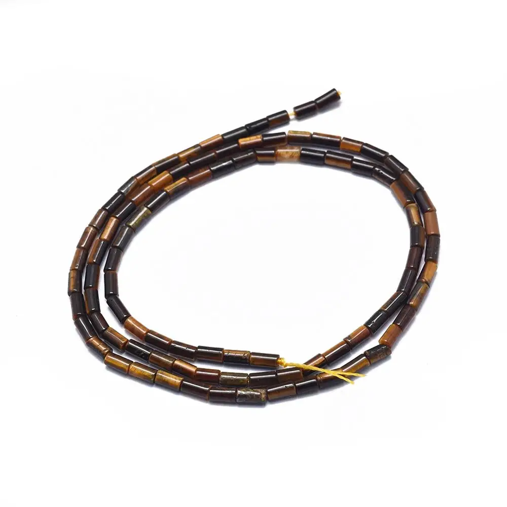 

2 Strand Natural Tiger Eye Beads Column Shape For Jewelry Making 3.5~4x2mm, Hole: 0.7mm about 100pcs/strand, 15.35"(39cm)
