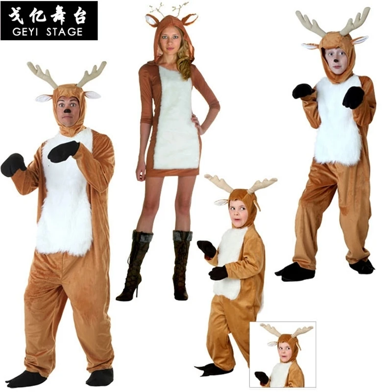 

New girls Christmas Eve Eve reindeer costume new year crochet for adult cosplay party Halloween costume