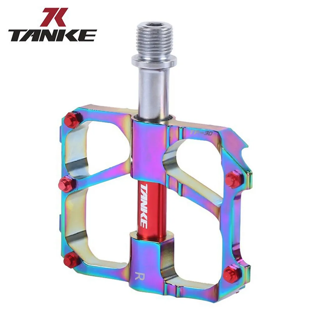 

TP-30 Bike Bicycle Pedals Colorful Palin CNC Aluminum Riding Pedals Lightweight Fashionable For MTB Road Bicycle Cycling Parts
