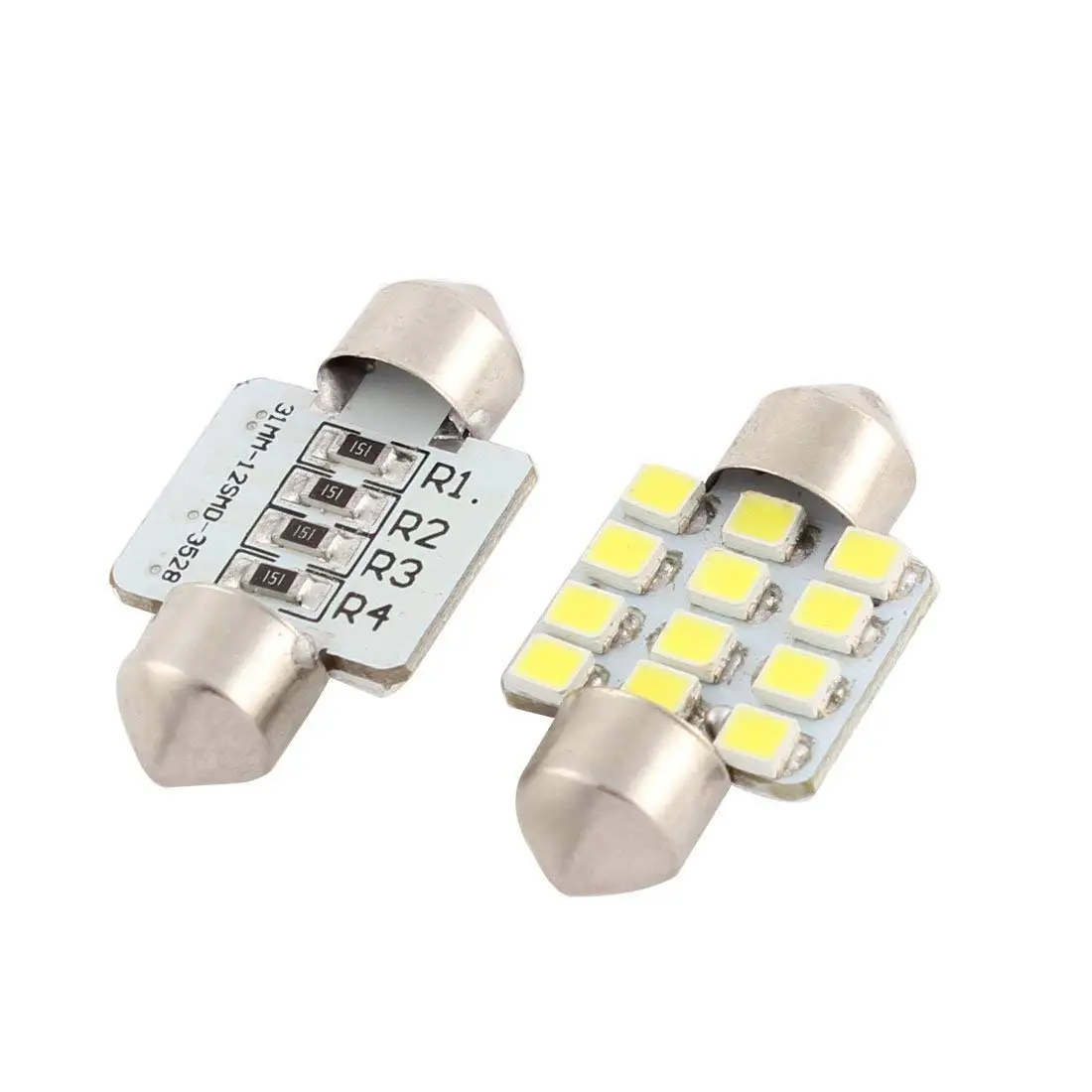 2 шт. белый 31 мм 12SMD гирлянда Купол Карта Интерьер светодиодный светильник лампа DE3175 3022 3021