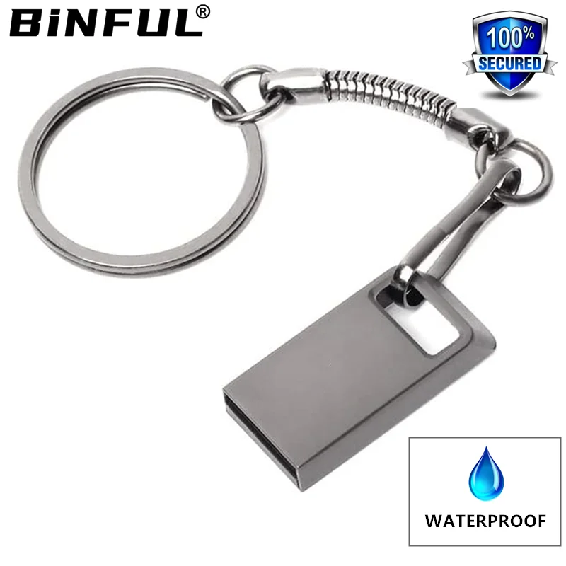 BINFUL Tiny USB флэш накопитель 4G 8G 16G 32GB 64GB 128G Pen Drive Rive Флешка Водонепроницаемый серый U