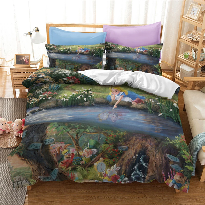 

Disney Movie Princess Quilt Covers Mickey Mouse The Lion King Character Kids Bedding Sets Mermaid Duvet Cover Sets Pillowcases