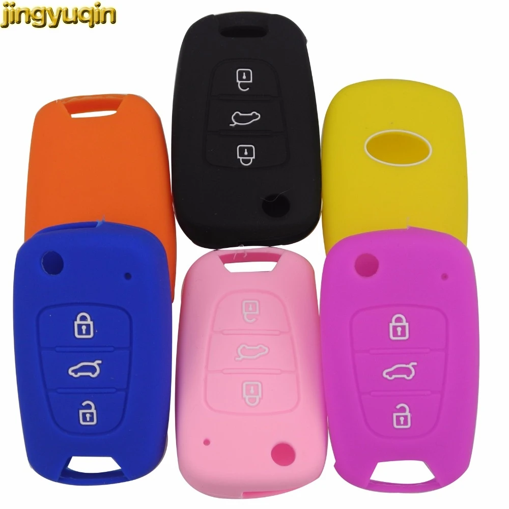 

Jingyuqin 30ps/lot Silicone Key Cover For Kia RIO K2 K5 Sportage Sorento Hyundai i20 i30 i35 iX20 iX35 Solaris Verna Folding Key