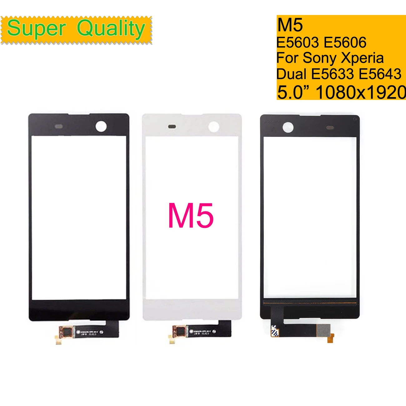 Сенсорный экран для Sony Xperia M5 e5603 e5606 e5653 сенсорный экран дигитайзер стекло передней сенсорной панели объектив двойной E5633 E5643 E5663