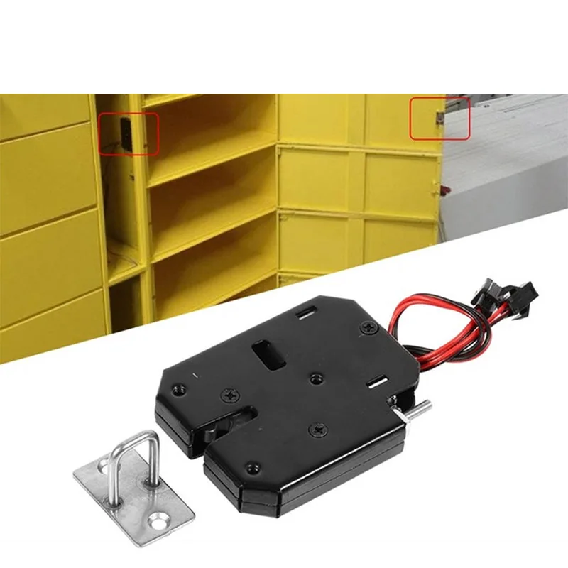 

Electric Control Lock DC 12V 2A Electromagnetic Door Lock Cabinet Drawer Lockers Lock Latch Carbon Steel Black Padlock 2pcs