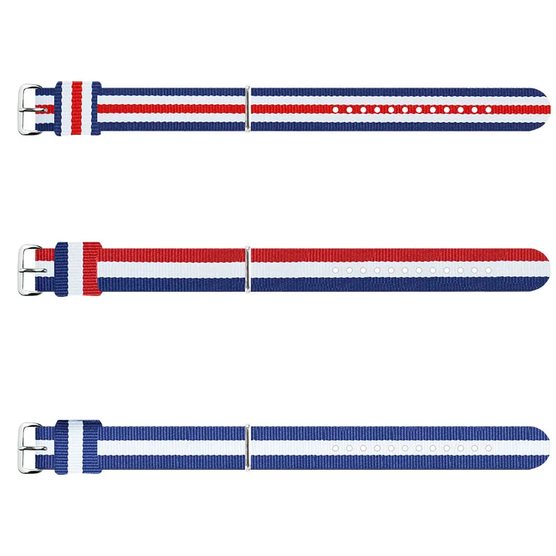 Style2 Silverbuckle Нейлоновый ремешок Nato, 12 мм, 16 мм, 18 мм, 20 мм, армейский спортивный ремешок на запястье, подходит для наручных часов Daniel Wellington(3 шт - Цвет ремешка: Style2 Silverbuckle