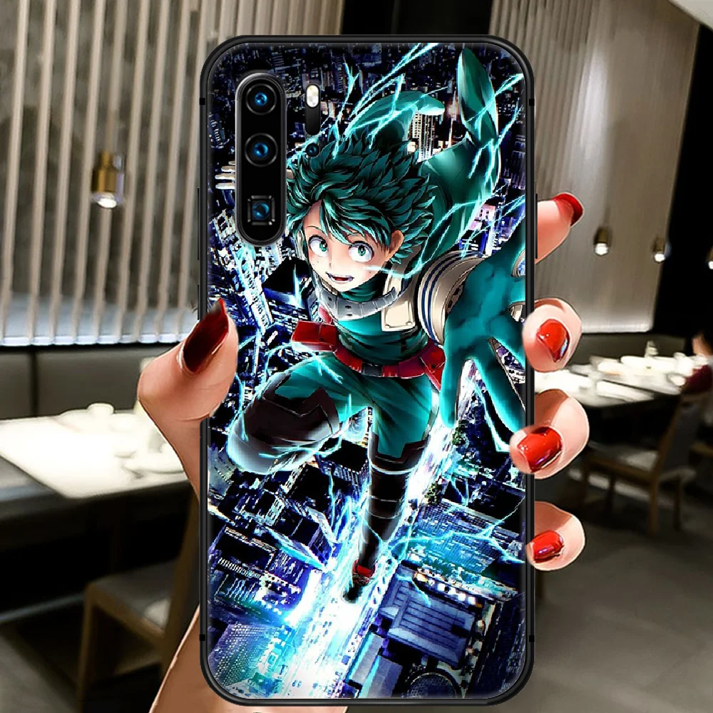 

My Hero Academia Anime Phone Case Cover Hull For Huawei P8 P9 P10 P20 P30 P40 Lite Pro Plus Smart Z 2019 black Cell Fashion