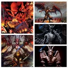 Алмазная 5D картина дьявол сатана, сделай сам, круглая вышивка, полная выкладка, для взрослых, семейный декор, наборы для вышивки крестиком