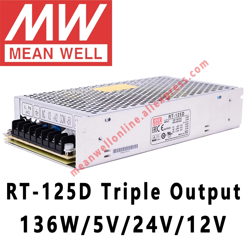 Mean Well RT-125 серия AC/DC 125 Вт тройной выход импульсный источник питания meanwell