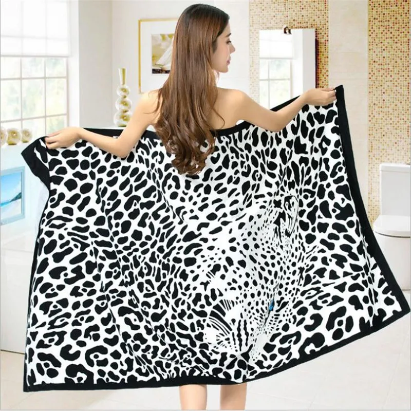 

New Summer Panther Beach Polyester Printing Adult Beach Towel Soft Absorbent Towel Douche Bath Towel