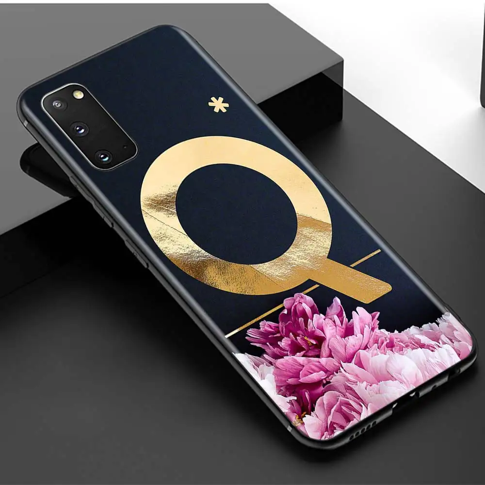 

Flower Letter Silicone Soft Phone Case for Samsung Galaxy S20 FE S21 Ultra 5G S8 S9 S10 S20 Plus S10e Matte TPU Cover Coque