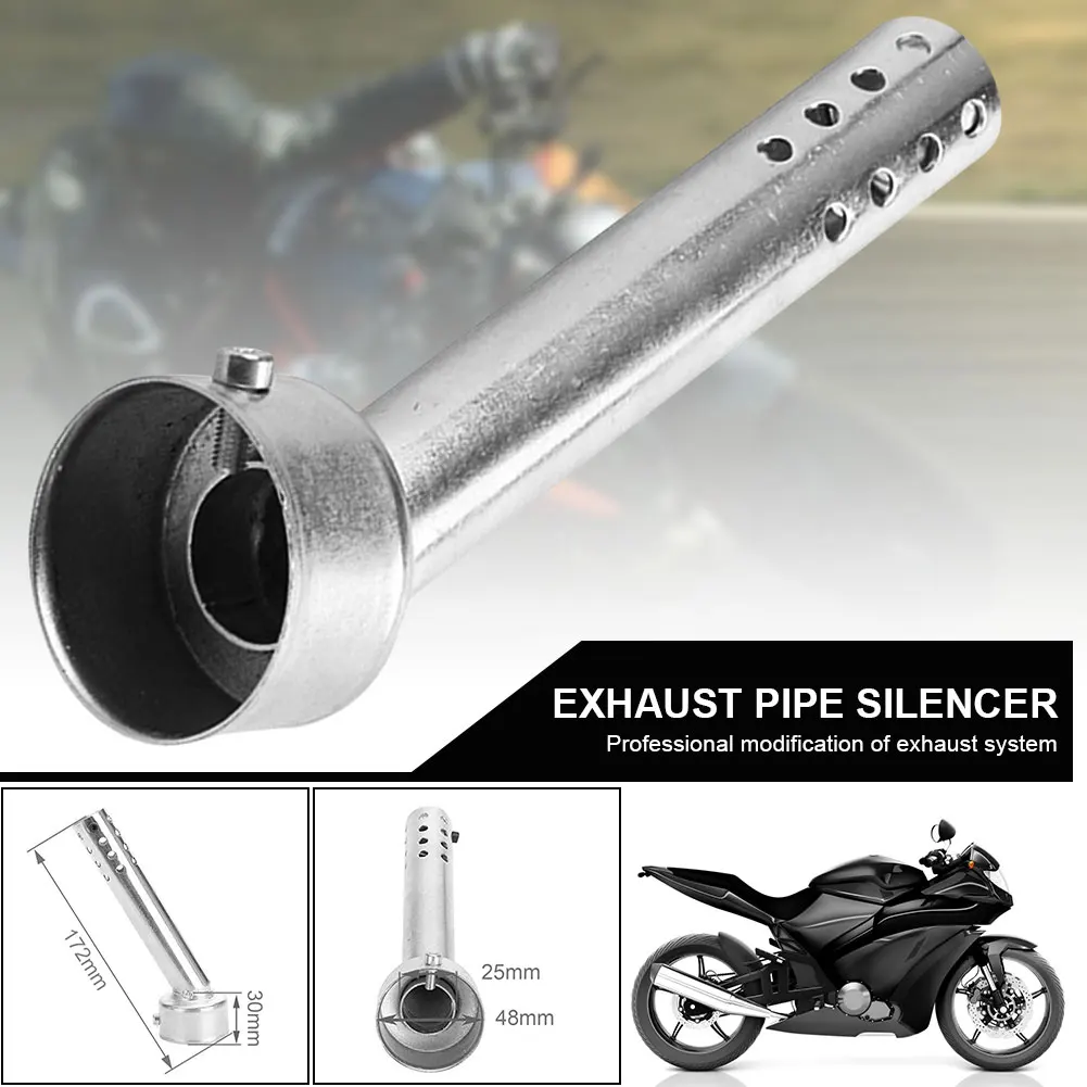 

Motorcycle Exhaust Muffler Universal DB Killer Silencer Noise Sound Eliminator Chrome Stainless Steel Slant Exhaust Pipe