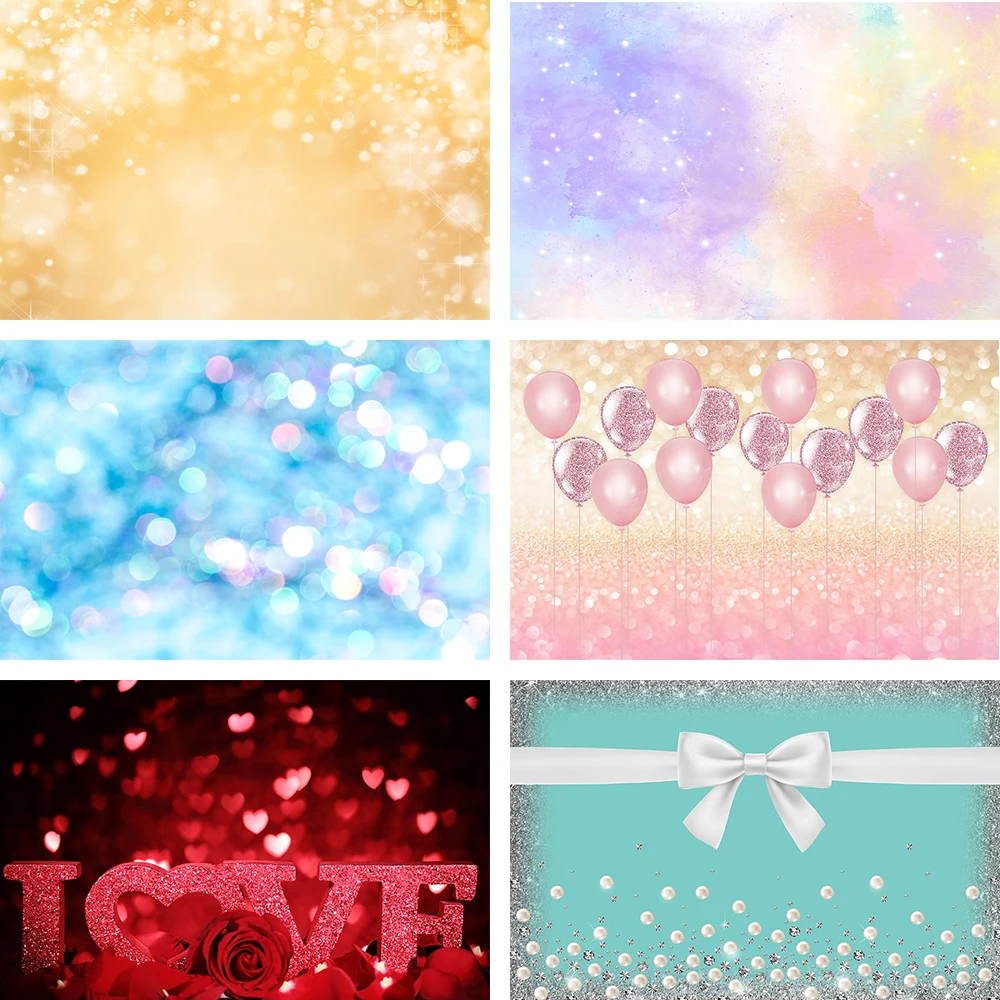 

Avezano Happy Birthday Backdrop Balloon Glitter Wedding Photography Background Studio Love Gold Bokeh Decor Photozone Photophone