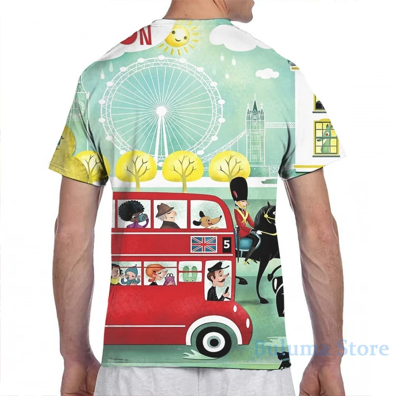 Счастливый Лондон Мужская футболка для женщин со сплошным принтом Модная