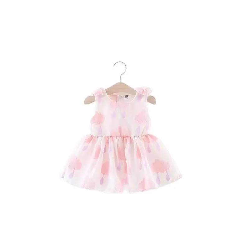 Disney Frozen 2 Kids Girl Sleeveless Dress Cloud Summer Prined Flower Children Clothes Baby Cotton Princess Outfits | Детская одежда и