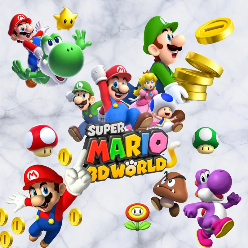 Новые детские куртки с настенные наклейки супер забавные Mario Bros 3d Виниловые для