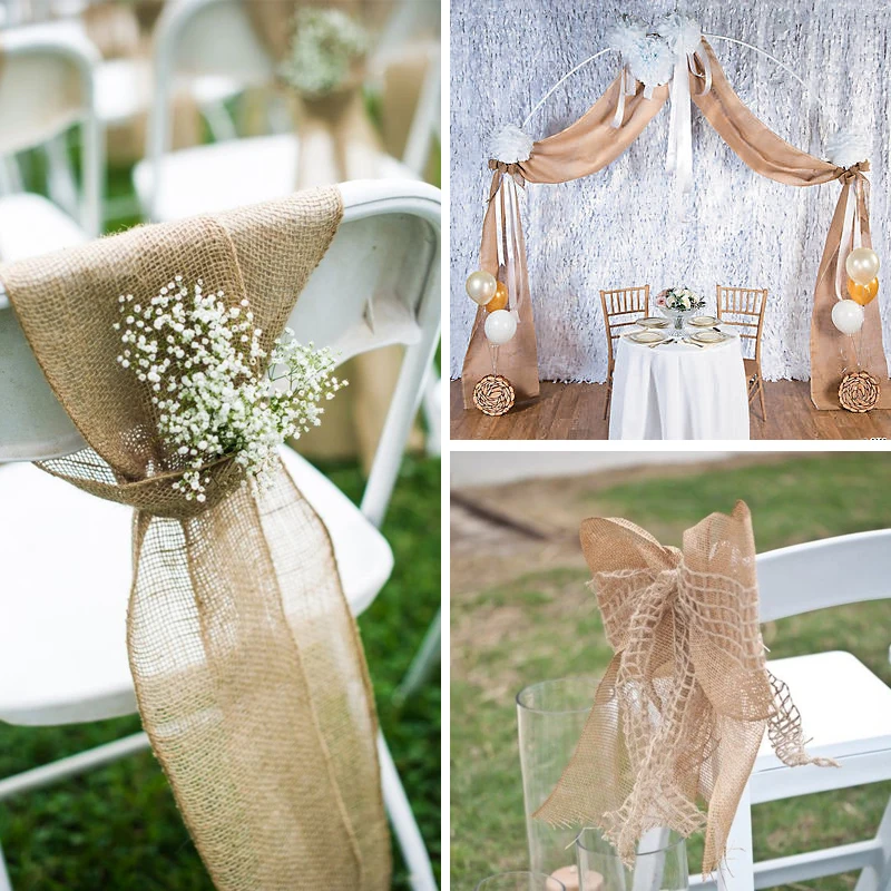 2 м из натурального джута в декорированном мешковиной горшке ленты гессенской