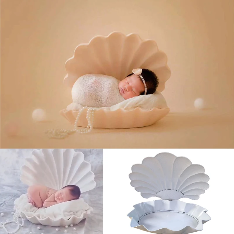 Newborn Photography Props Creative Iron Shell Bed Baby Photo Props  Studio Accessories Prop Set for Posing Newborn Shoot